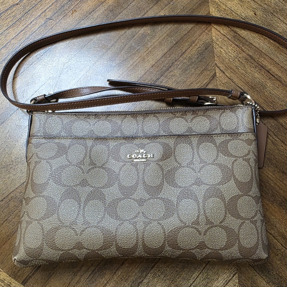 Coach Brown Crossbody Bag with Signature Monogram